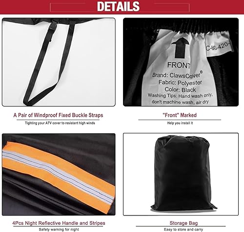 Miniatura 3 de ClawsCover Fundas para cuatrimotos ATV de 88 pulgadas XXL Plus impermeable para exteriores, tela Oxford resistente, accesorios de 4 ruedas, sin