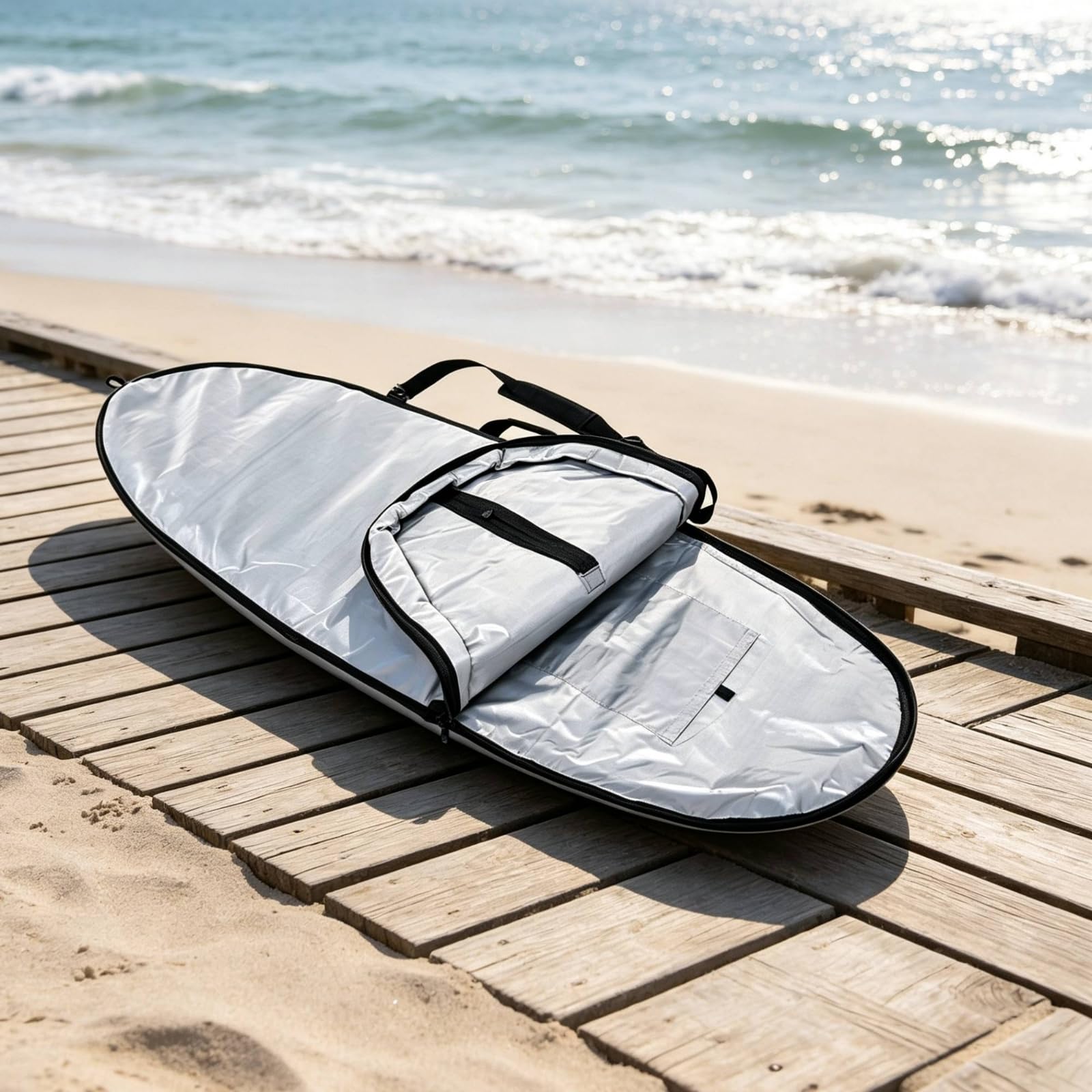 reisetauglich Surfboardtasche | Gepolstert, Surfboard-Tasche mit Schultergurt, wasserabweisend, Boardbag, für Aufbewahrung