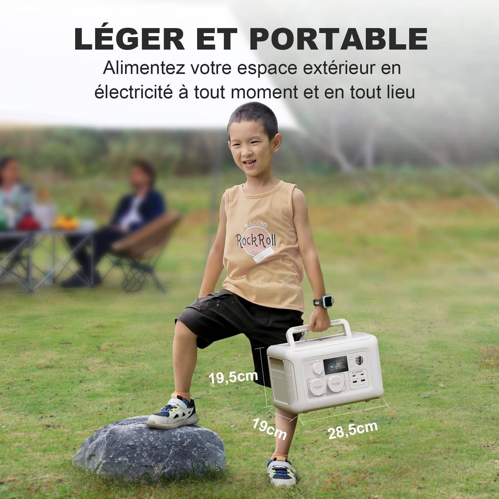 ALLPOWERS R600 générateur solaire avec panneaux solaire pliables de 100W, 299Wh batterie LiFeP04, Chargement rapide sans fil 15W, fonction UPS, Entrée maximale de 400W, camping, fête, voyage, jardin