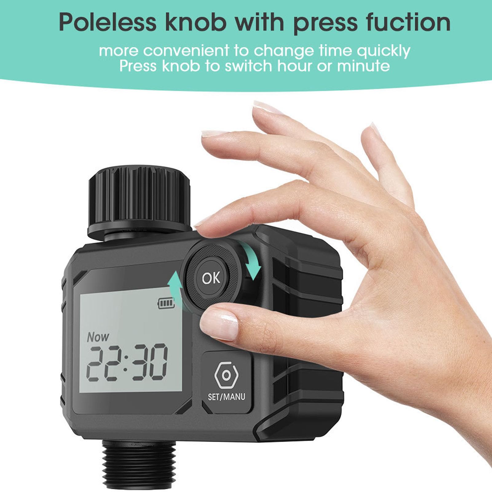 Programmatore D'irrigazione, Doppio Pulsante Impermeabile IP55,