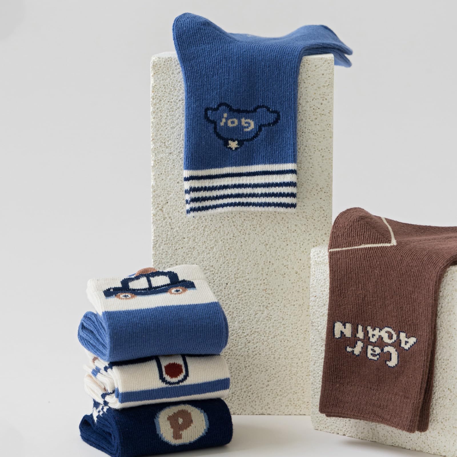 10er Set Lustige Cartoon-Kindersocken aus Baumwolle - Unisex Baby & Kleinkinder Socken für Jungen und Mädchen, Atmungsaktiv Jahreszeitübergreifend mit Comic-Motiven