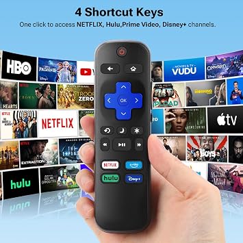 for Roku TV Remote Control Replacement, Compatible with TCL/Hisense/Onn/Insignia/Sharp/Roku TVs