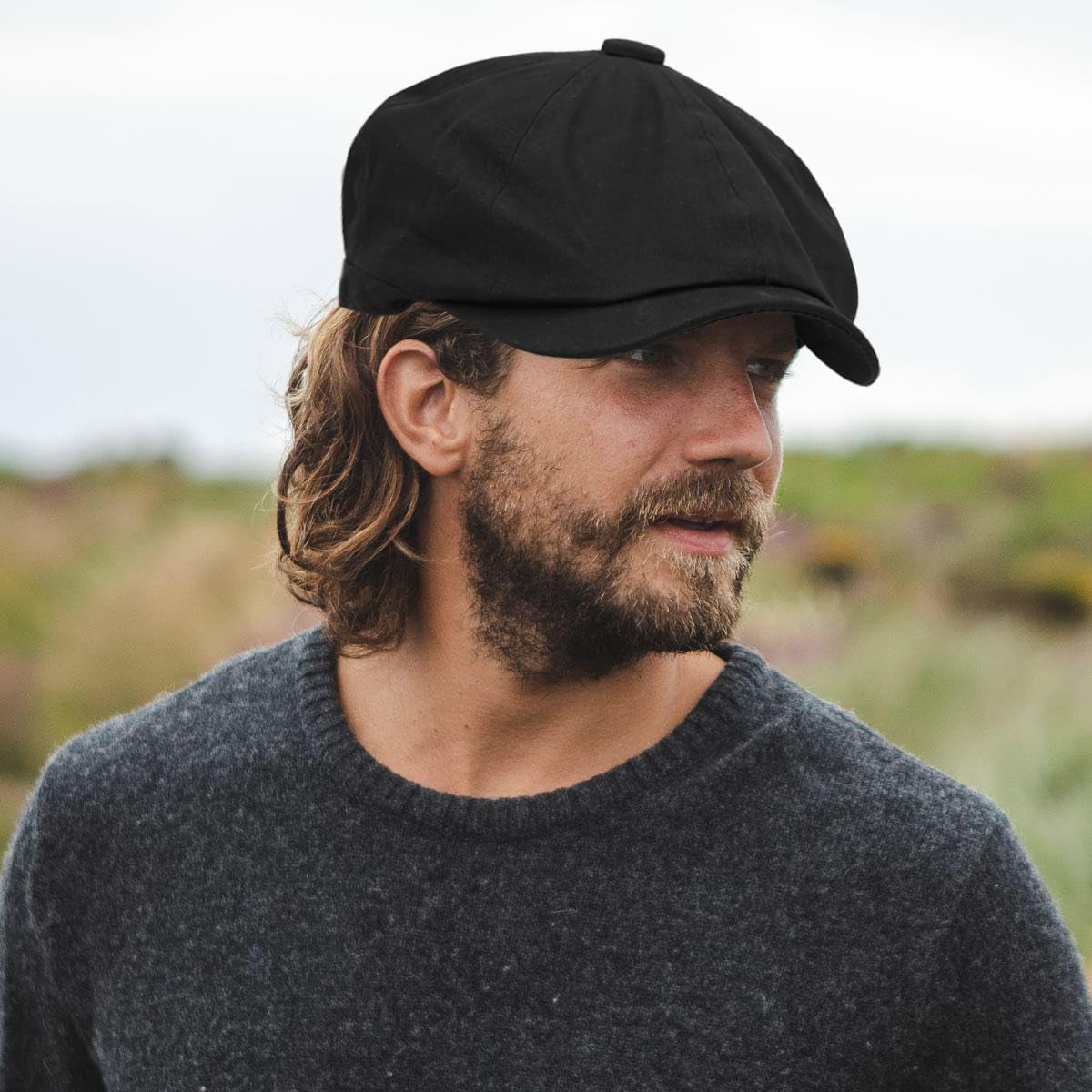 Men's 8 Panel Newsboy Cap Vintage Painter Beret Herringbone Cabbie Flat Cap - Image 2