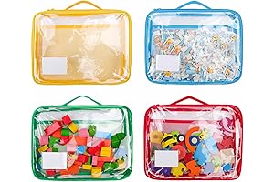 LEGO Set Organizer: 4-Pack Clear PVC Zippered Storage Bags