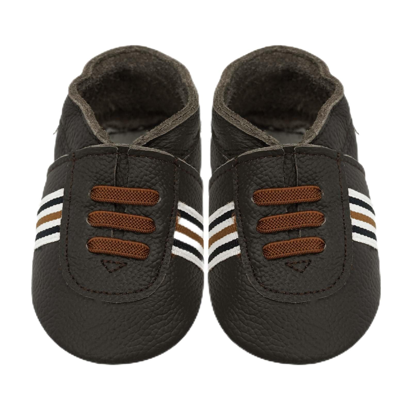 mepiq Krabbelschuhe Baby - Weiche Lederpuschen & Lauflernschuhe für Jungen und Mädchen, rutschfeste Babyhausschuhe