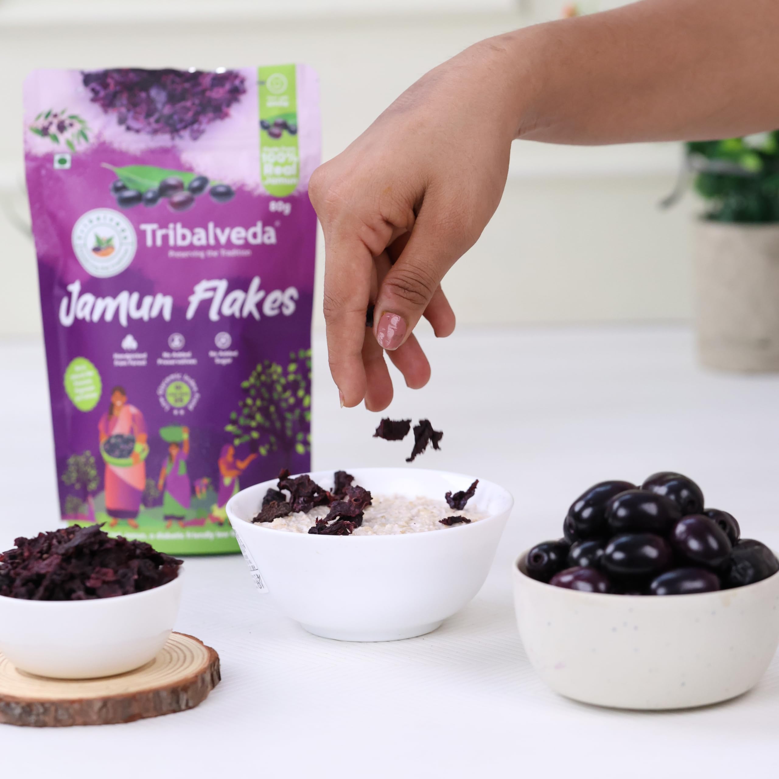 Tribalveda Combo Pack-Tribalveda Dried Jamun Flakes 160gm+Whole Dried Jamun Strips 80gm - Image 3 thumbnail