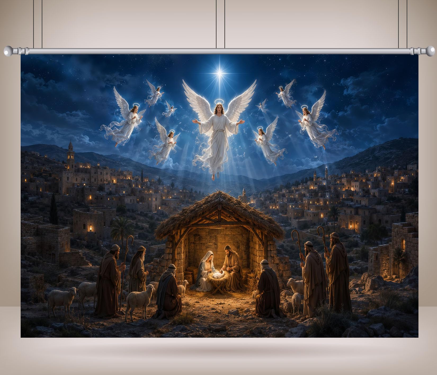 20x10FT (6x3m) Coro Di Angeli Su Betlemme Sfondo Fotografico
