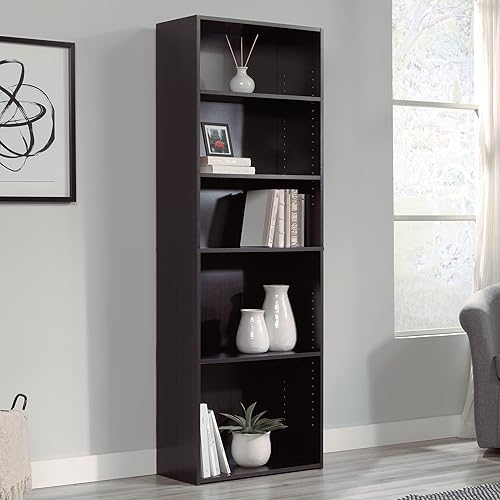 Miniatura 2 de Sauder Beginnings 5-Shelf Bookcase, Bookshelf with Adjustable Storage Shelves, in Cinnamon Cherry finish Cinnamon Cherry,Blanco