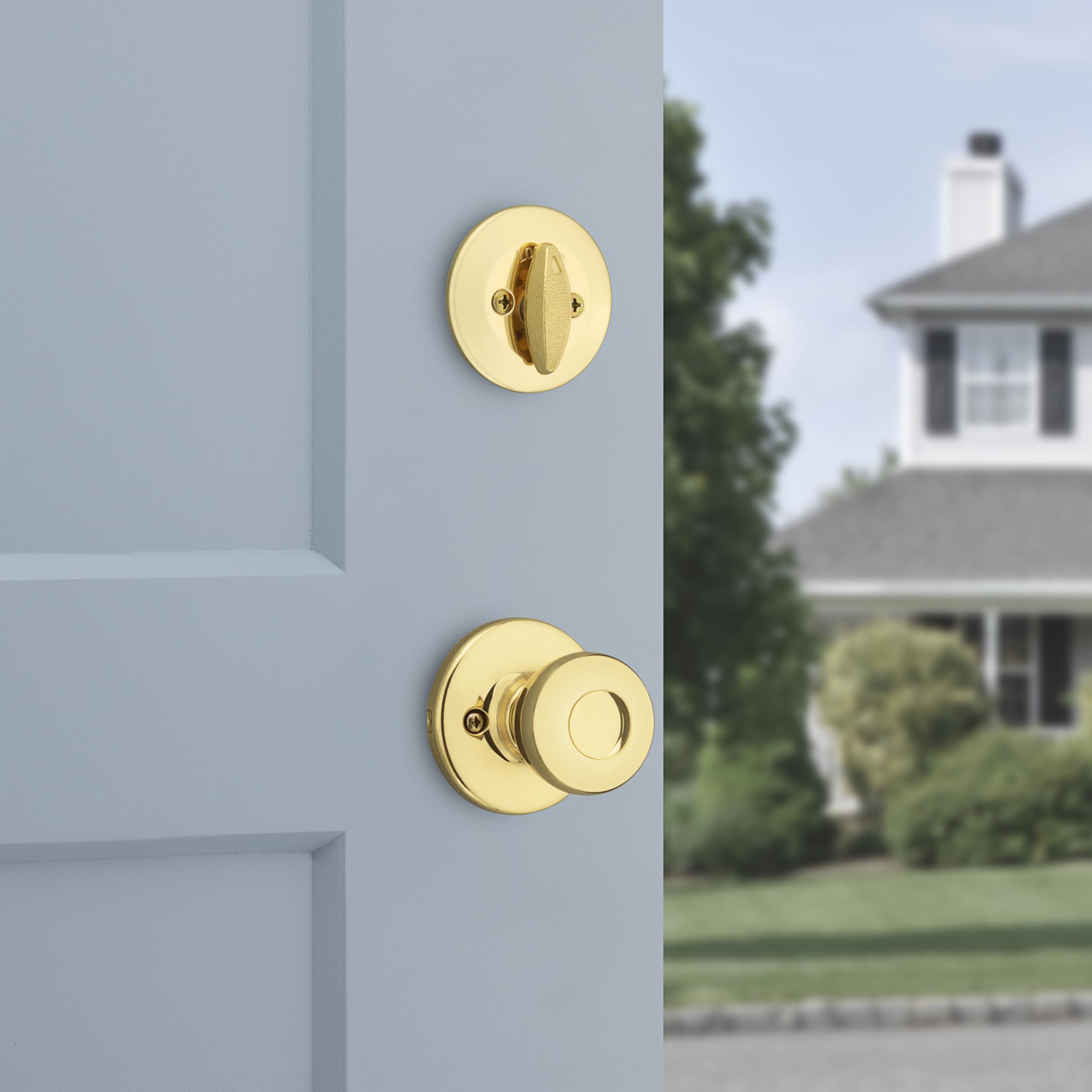 Kwikset 96870-091 Dakota Tek Silindirli Kulp ve Parlak Pirinç