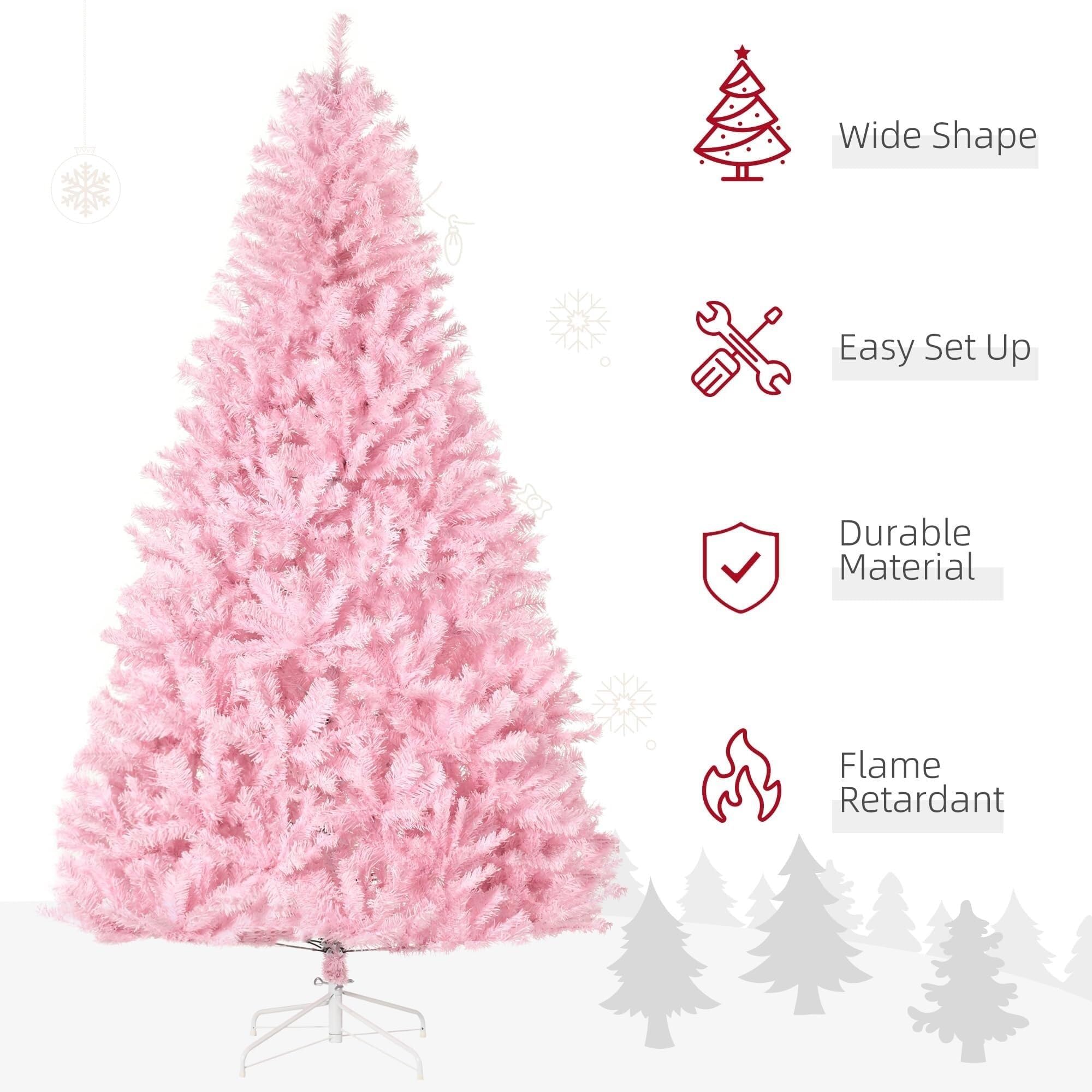 árbol de Navidad Árbol de Navidad Artificial Rosa for Fiestas de Temporada, Carnaval, decoración for el hogar, Oficina, Centro Comercial. pequeño(210CM)
