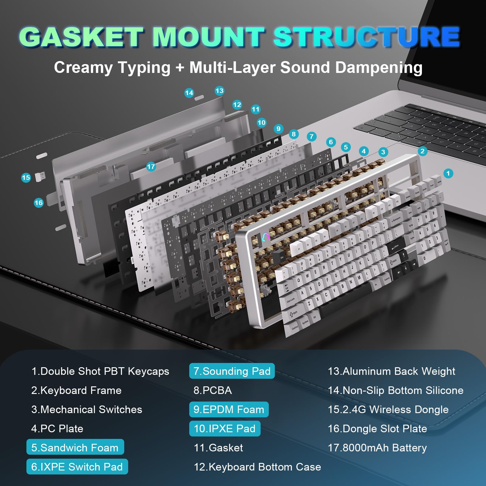 Amazon.co.jp: YUNZII AL98 QMK/VIA Wireless Mechanical Gaming