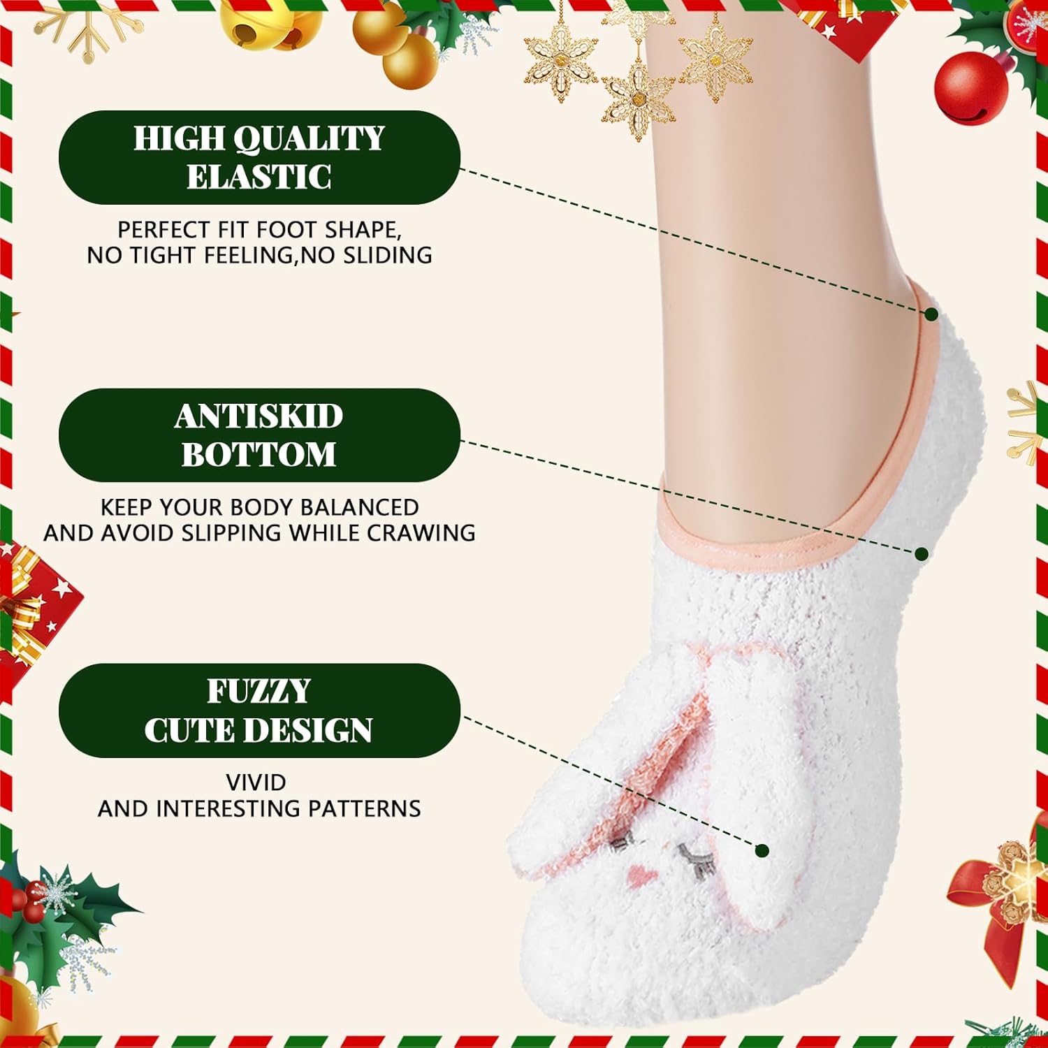 Suhine 6 Pairs Women's Slipper Socks Non Slip Fuzzy Slipper Socks with Grippers Animal Fuzzy Socks Grip Socks, One Size