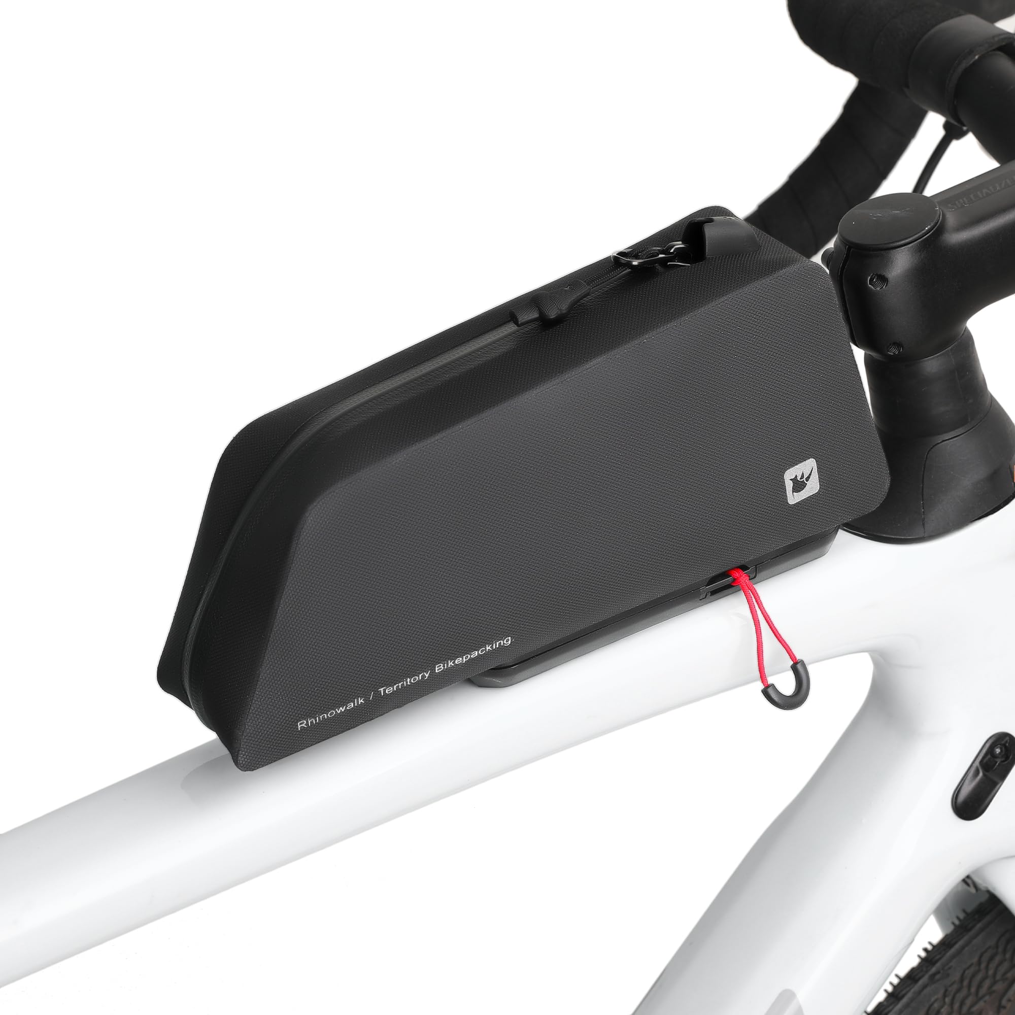 abamita Bicycle Top Tube Bag Waterproof 1L Bicycle Frame Bag with Quick Release Hard Shell Seamless Welded Waterproof Zip Dual Mounting for Road Bike, MTB & Gravel Bike