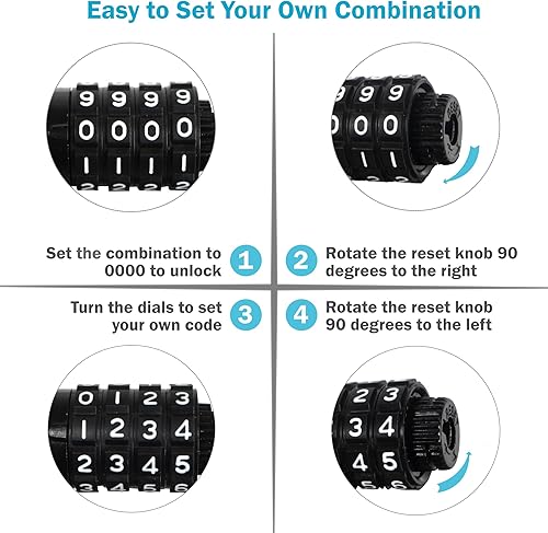 Miniatura 5 de Lumintrail Cable antirrobo de bloqueo de bicicleta de 6 pies, cerradura de combinación con soporte de montaje (1 paquete, azul)