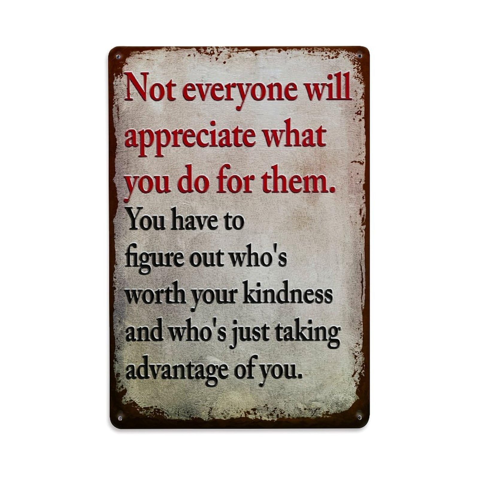 Jdyaojiesheng Vintage Not Everyone Will Appreciate You Have To Figure Out Tin Sign Retro Metal Wall Decor Metal Poster, Home Bar Garage Farmhouse Cafe Wall Art Decoration 8X12inches