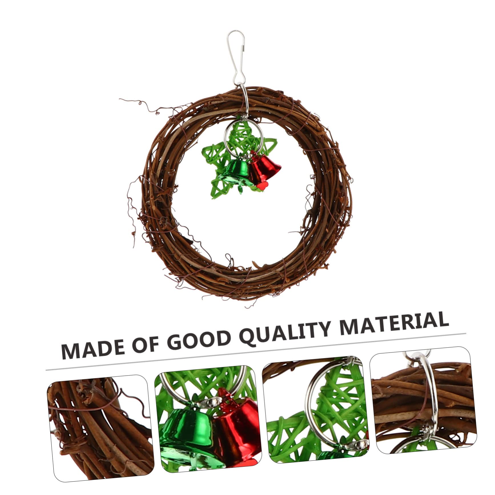 DOITOOL 3pièces Jouet à Mâcher Rotin pour Perroquet Balancoire Rotin Naturel Accessoire De Décoration Murale pour Oiseaux pour Perruches Et Petits Perroquets