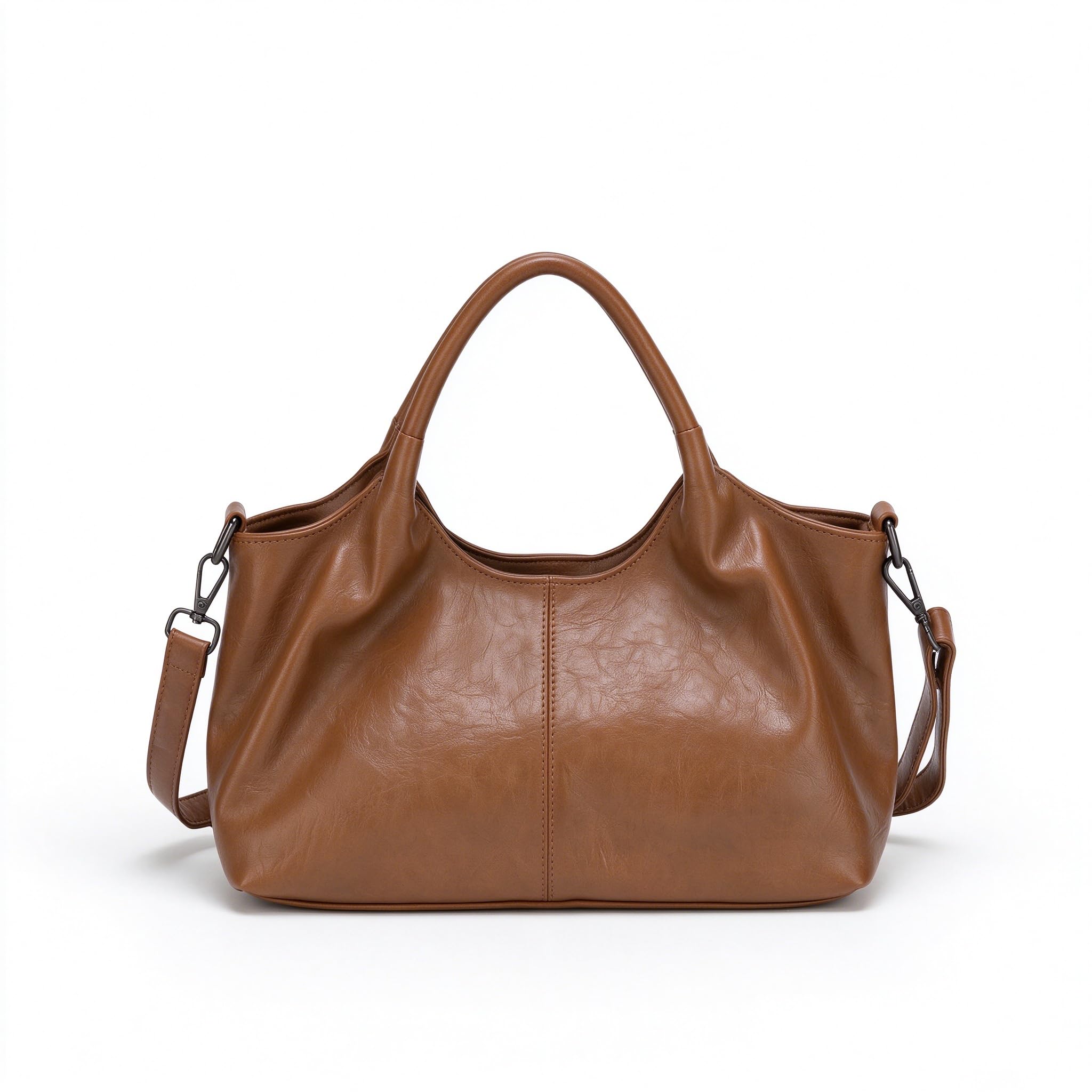 Vegan Leather Satchel Bags for Women, Handbags with Strap, Multi-Pocket