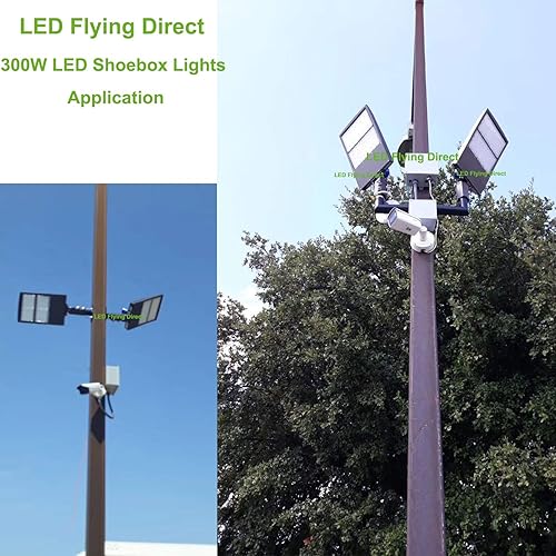 Vista 30 de LED Flying Direct luz LED para la calle, estacionamientos, postes, áreas exteriores, 5000k, DLC UL (café), 150.00watts, 480.00 volts 150 W
