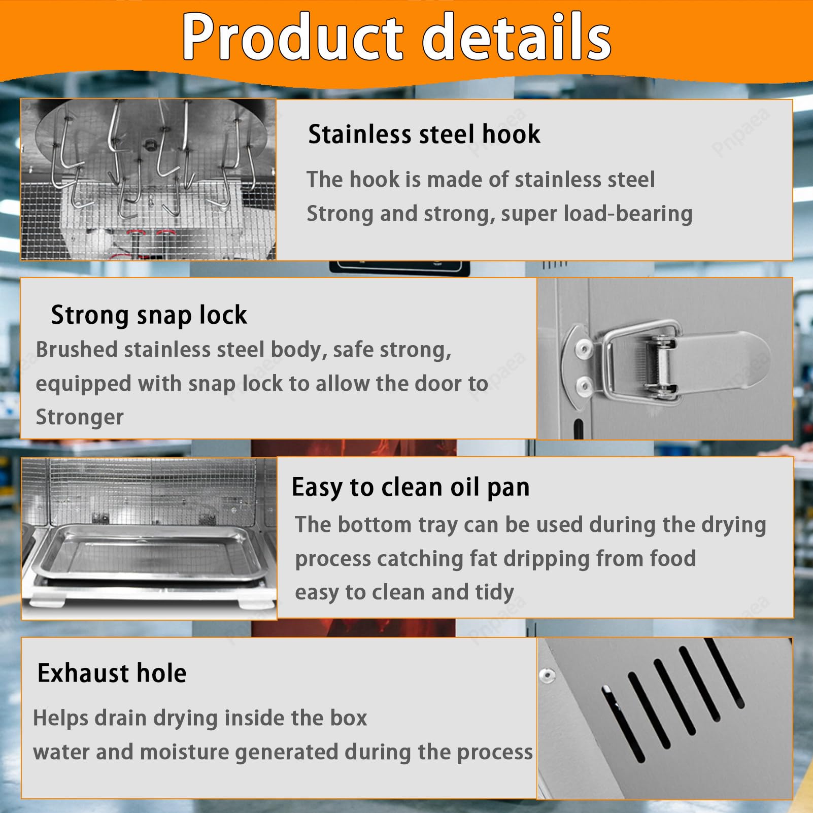 Filament Dryer,Essiccatore Alimentare Professionale in Acciaio Inox,con 14 Ganci, Controllo della Temperatura da 30-90℃,per Lavorazione Carni Ed Essiccazione Large30kg