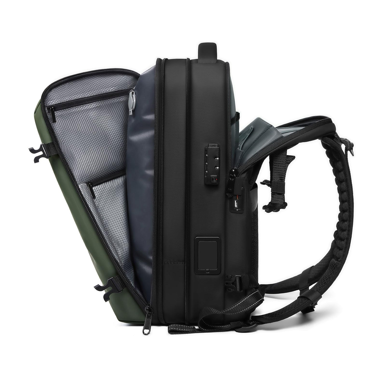Sac à Dos à Joint Sous Vide, Système de Compression d'air Extensible de 60 L, Sac à Dos à Pompe à Vide USB intégré avec un Design Compact, Idéal pour les Voyages, les Voyages d'affaires et