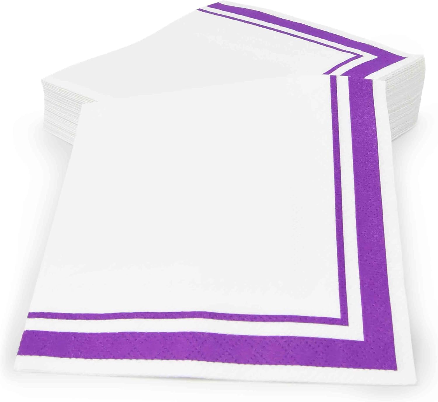 Gift Boutique Purple and White Cocktail Napkins – 120 Pack 5 x 5 Inch 3-Ply Disposable Lined Beverage Napkins for Parties, Weddings, Birthdays, Holidays, and Special Occasions - Image 6