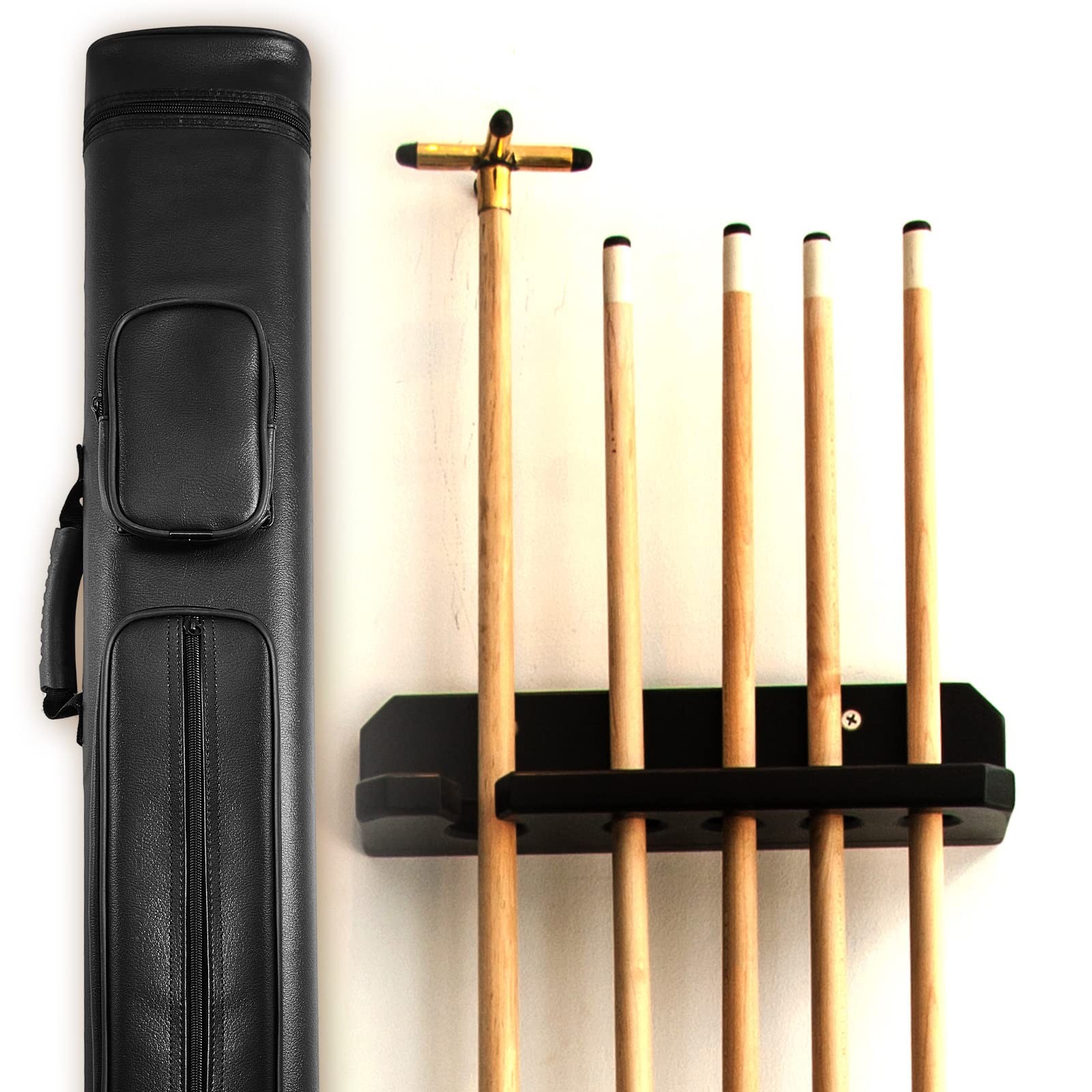 Deekin 2 x 4 Hard Oval Pool Cue Billiard Stick Carrying Case Pool Cue