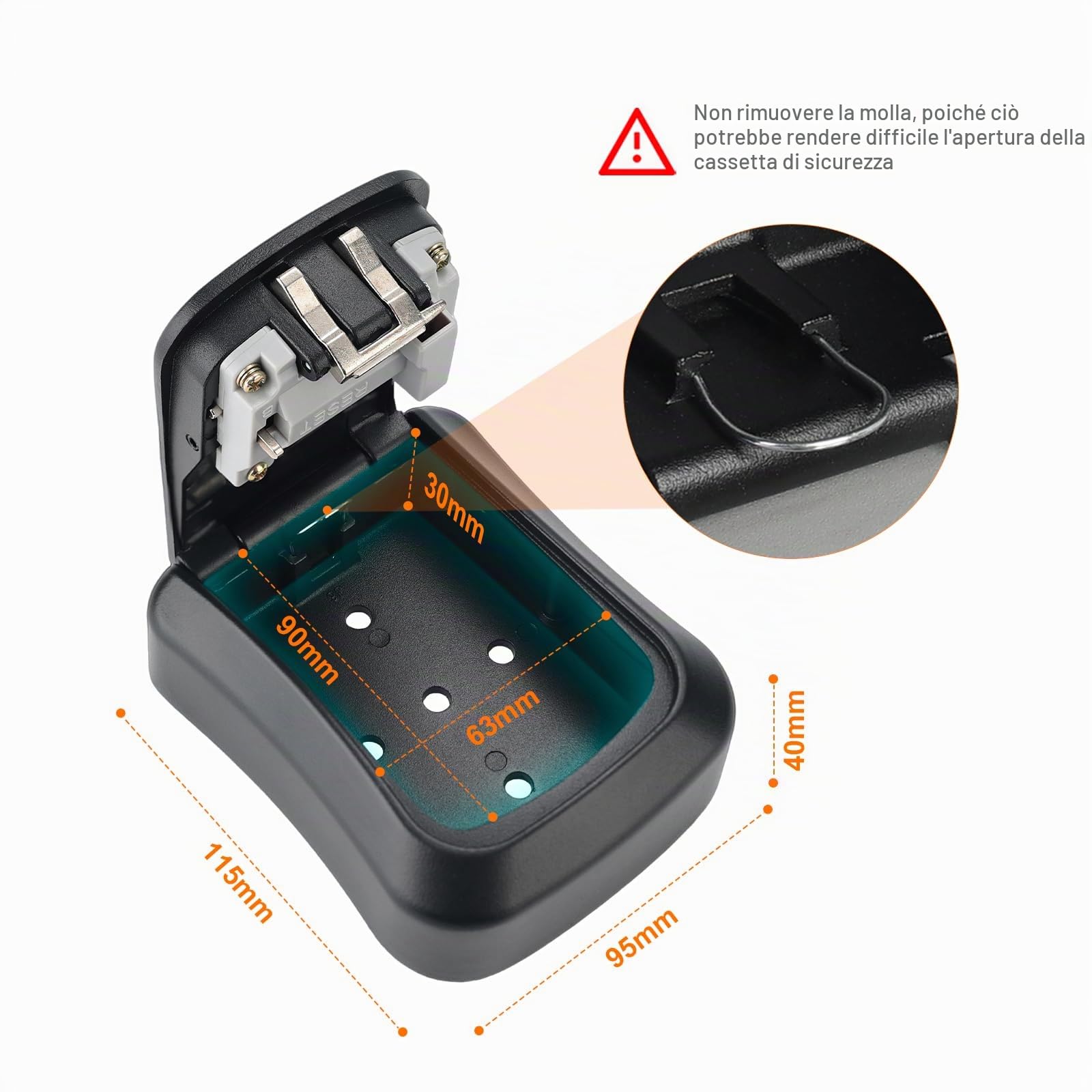 Ibergrif MA201 Cassaforte per Chiavi Montata a Parete,Cassetta di Sicurezza a Chiave Impermeabile,Cassaforte Porta Chiavi da Esterno con 4 Cifre Combinazione Codice, nero