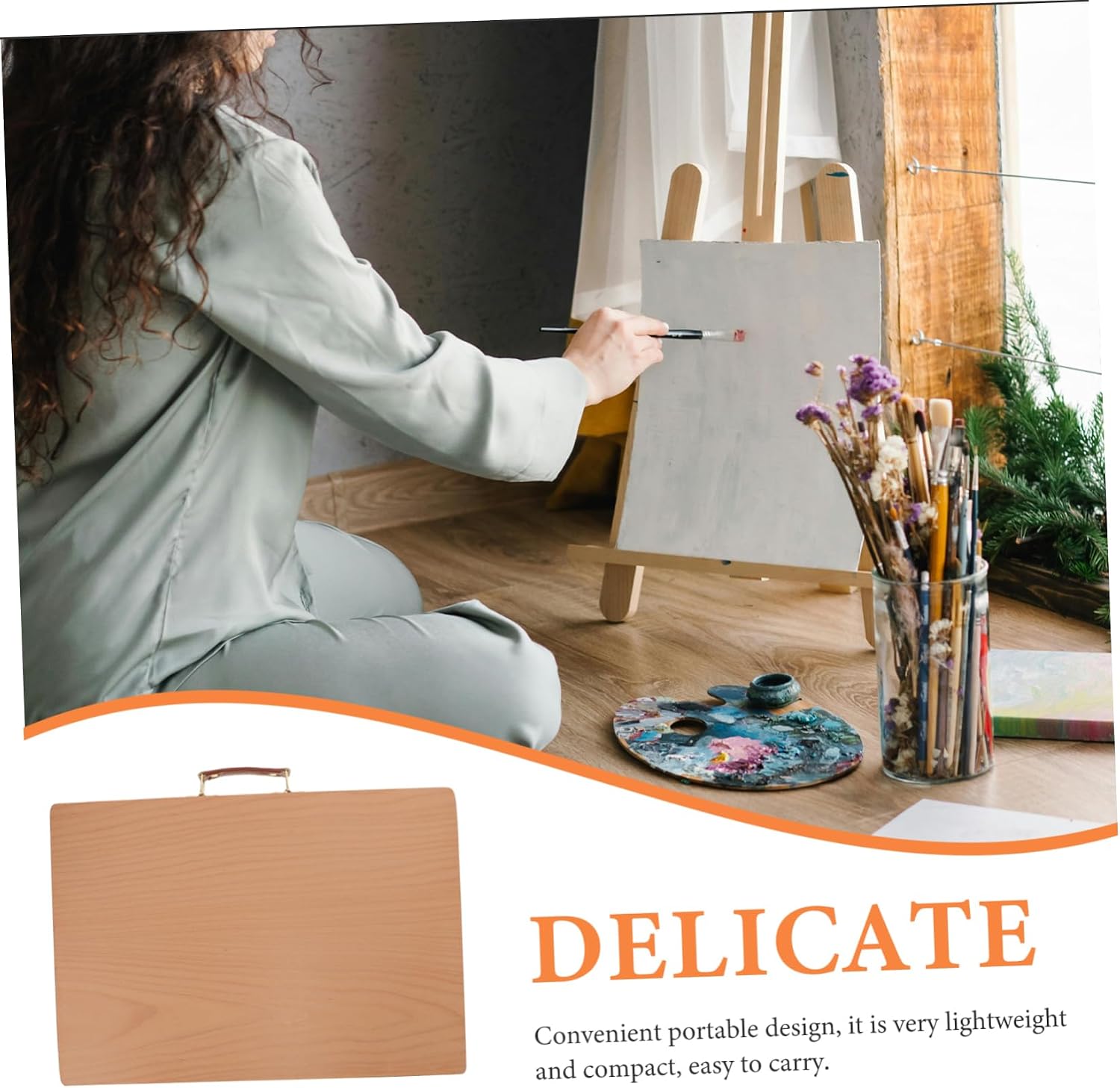 Sketch Drawing Board Drawer Portable Painting Easel Artist Wood Board for Travel