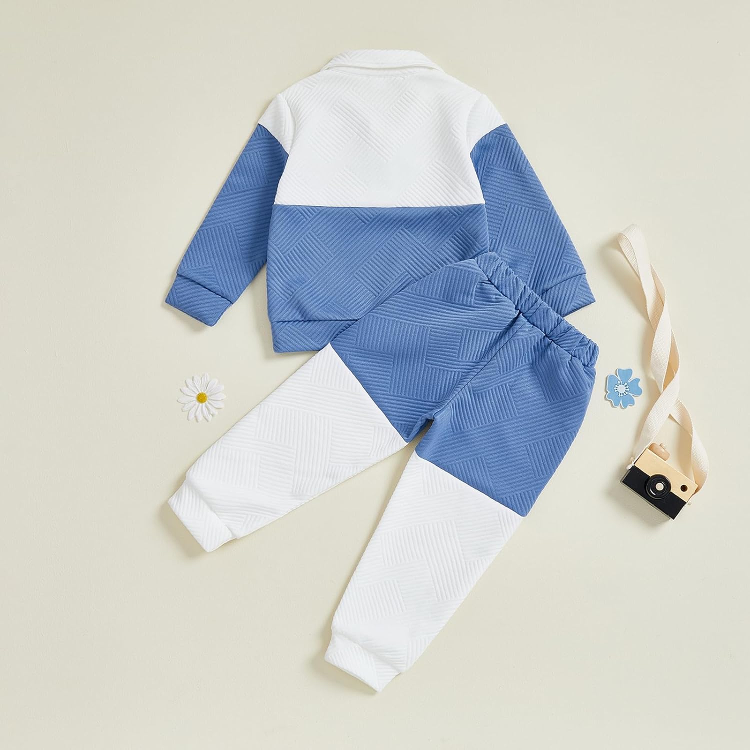 Toddler Baby Boy Fall Clothes Long Sleeve Stand Collar Sweatshirt Tops + Joggers Pants Winter Sweatsuit Set - Image 6