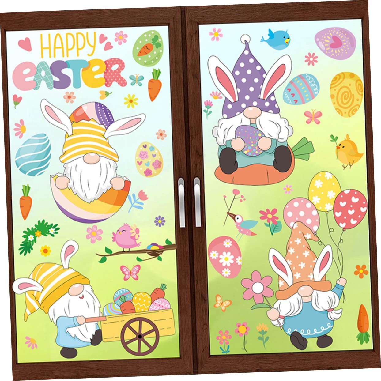 MAGICLULU 4 Juegos Etiqueta De La Pared De Pascua Tinte Puerta De Navidad Pegatinas Decoración Etiqueta De La Ventana Del Festival Ventana De Conejito Se Aferra Huevo De Polivinilo