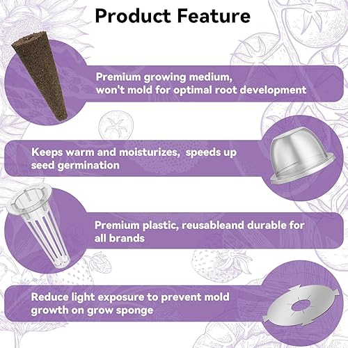 Miniatura 10 de Kit de semillas con cápsulas surtidas de frutas y verduras para Aero, sistema de cultivo hidropónico inbloom de 5 vainas, 7 cápsulas (más de 350