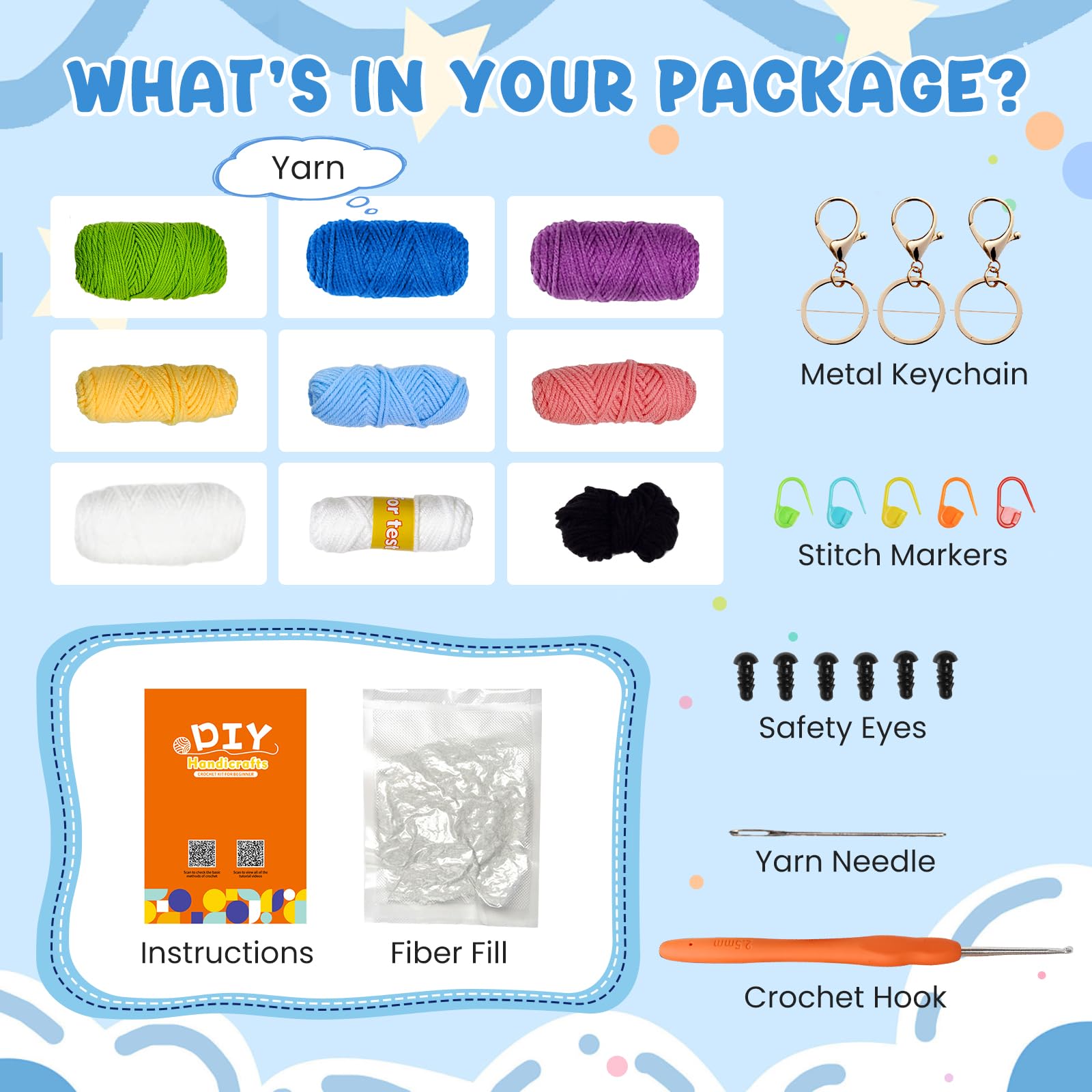 Kuppt Kit De Crochet Pour Débutants, Kit Animal Au Crochet, Tricot Avec Crochets, Fil, Instructions Vidéo étape Par étape Pour Débutants (hérisson