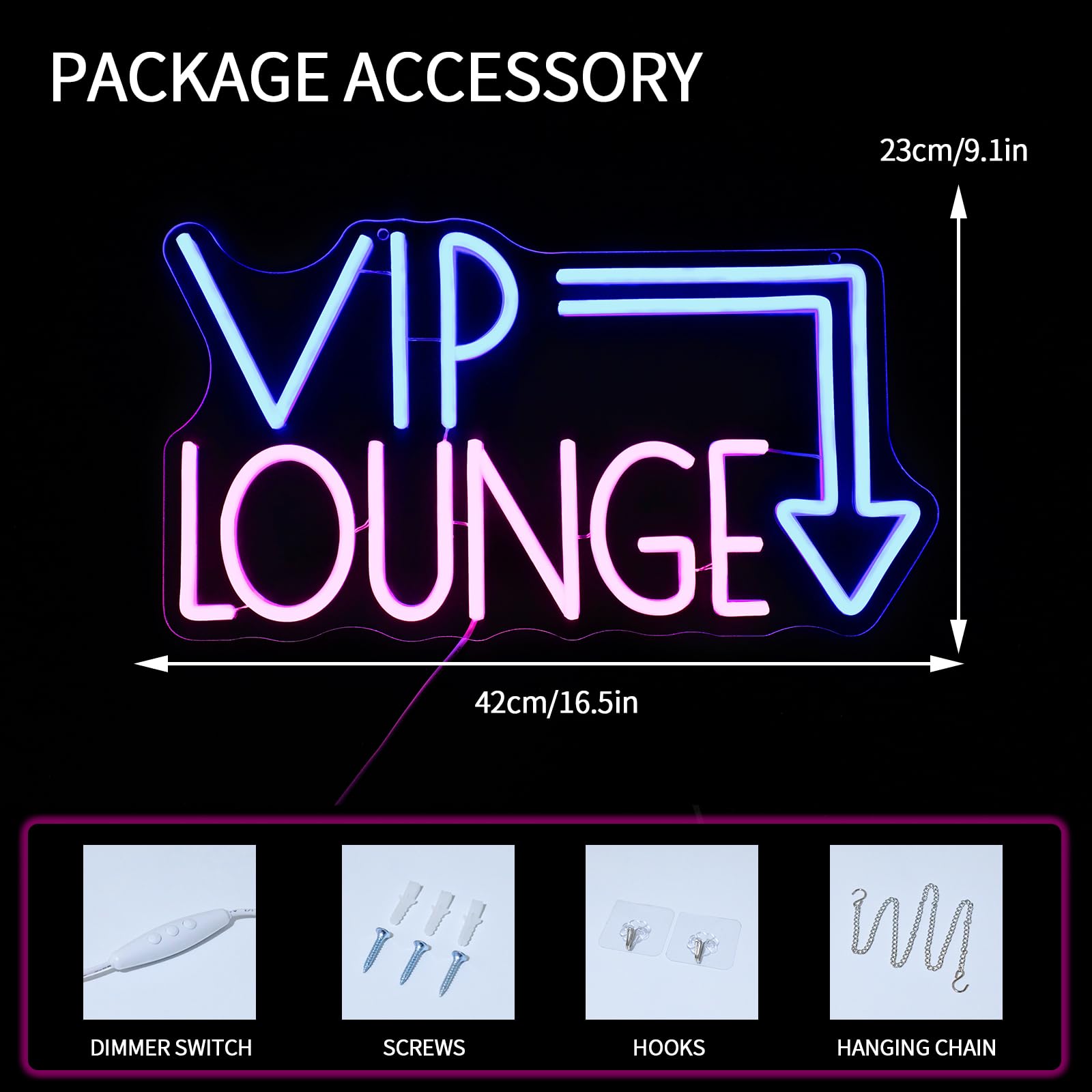 Vip Lounge - Letrero de neón para habitación, letreros de neón para decoración de pared, letrero LED para habitación, decoración del hogar, fiesta