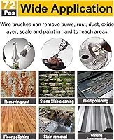 Vista 4 de Juego de 40 ruedas de pulido y 72 cepillos de alambre, accesorios de vástago de 1/8 pulgadas para herramienta giratoria