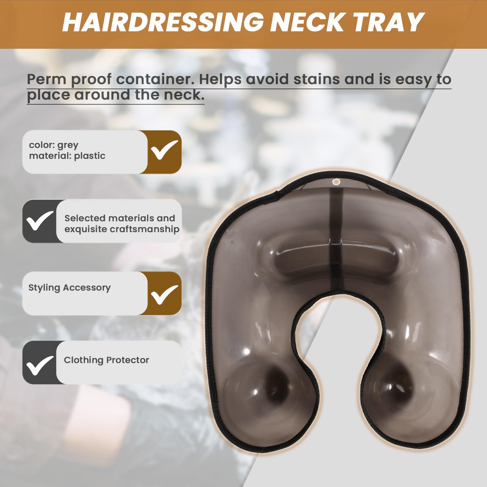 Peluquería Salon Bandeja Cuello Perm Contenedor Cuello Forma de Hombro Bandeja para Cabello Protección Ropa