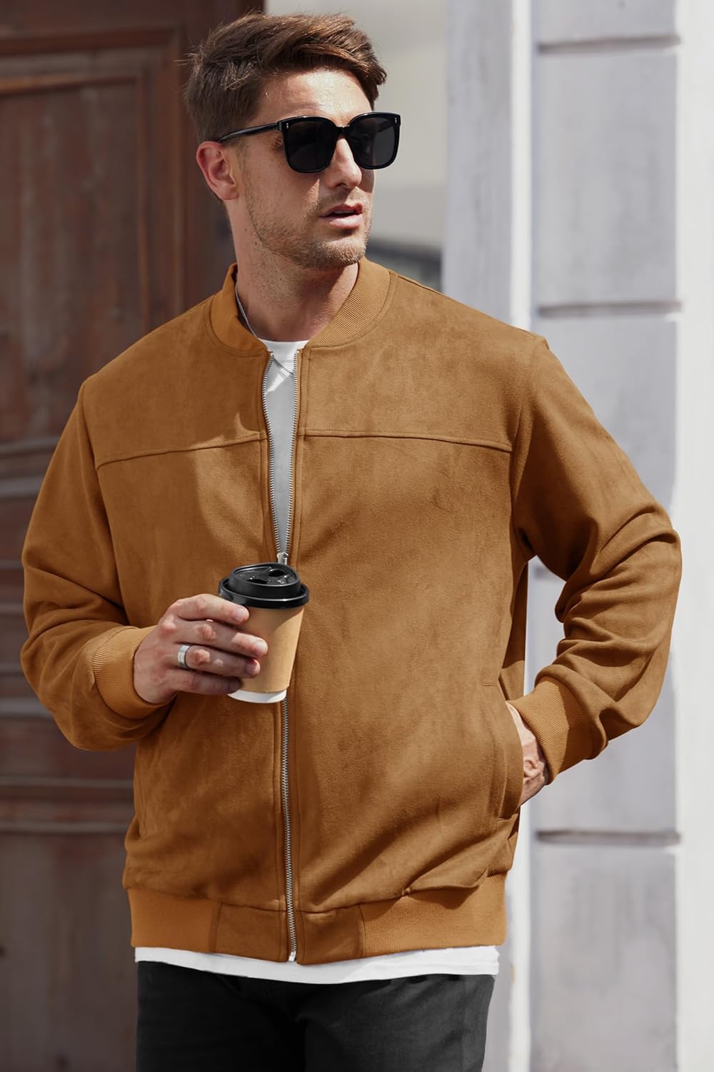 Jaqueta bomber masculina de camurça, casual, pesada, com zíper (P-GGG) em promoção! Veja a oferta e mais achadinhos de Jaquetas & Casacos 3 Hoje é o melhor dia para comprar Jaqueta bomber masculina de camurça, casual, pesada, com zíper (P-GGG) com aquele preço maroto! Promoção! Aproveite a oferta! 3