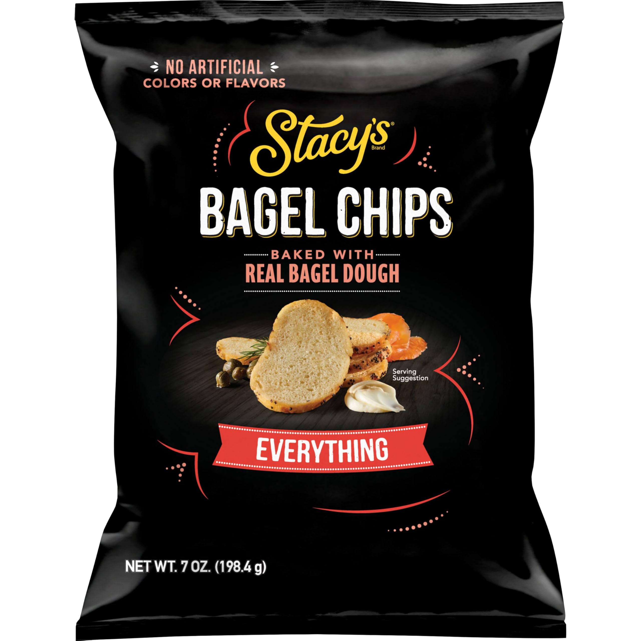 Stacy’s Bagel Chips, Everything, No Artificial Colors or Flavors, 7 oz Bag