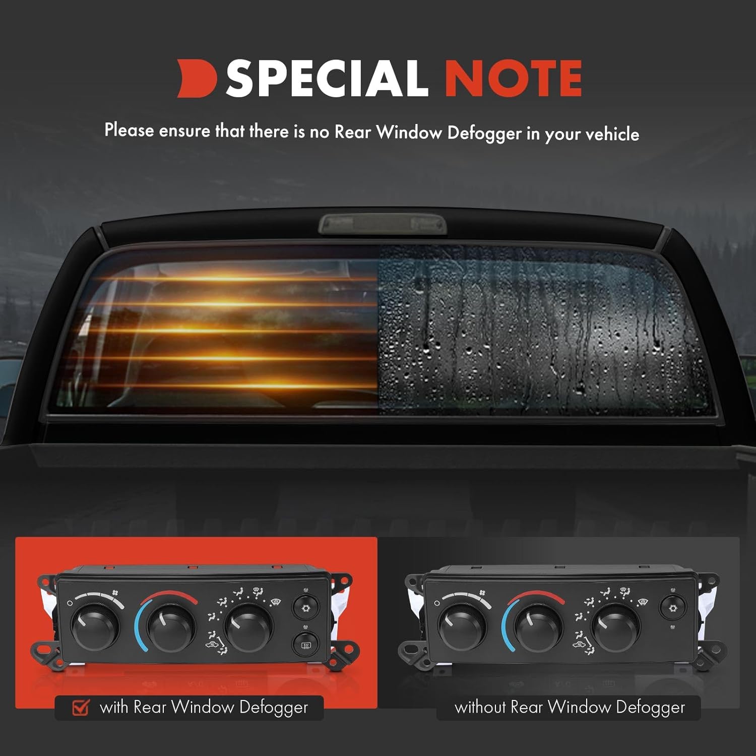 A-Premium Heater Climate Control Panel Module Compatible with Dodge & Ram Vehicles - 2008-2010 Ram 1500/2500/3500, 2008-2011 Dakota - with Rear Window Defroster