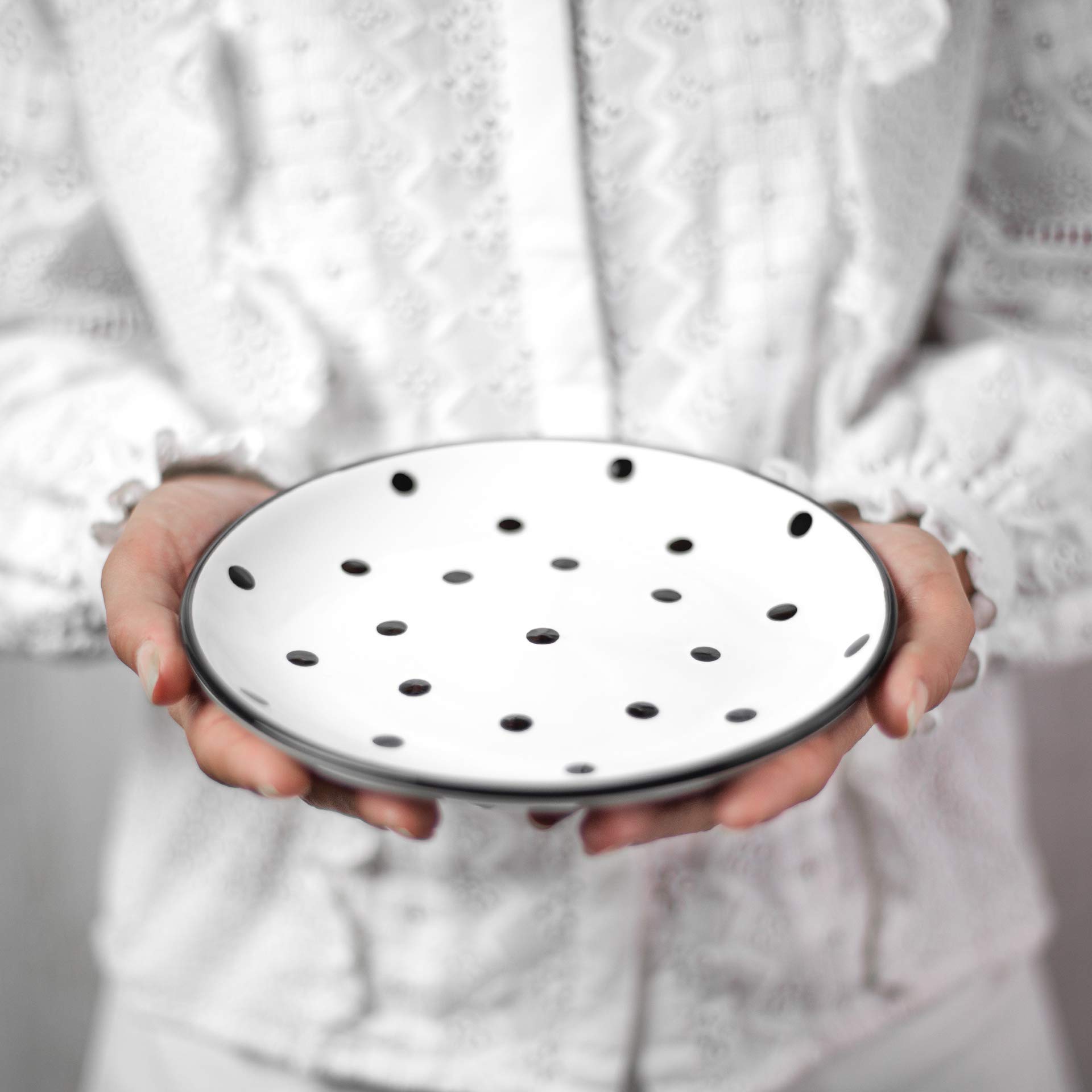 City To Cottage Keramik Teller 20cm - Handgemachte Polka Dots Teller