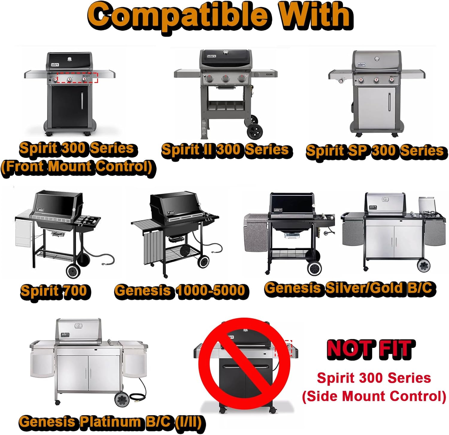 7598 Griddle Spirit E310 Grill Replacement Parts for Weber Griddle Accessories Spirit II E-310 3 Burner Gas Grill Parts GS4 Spirit 300 Series E-315 S-315 E-330 E330 Genesis Silver B Griddle Plate