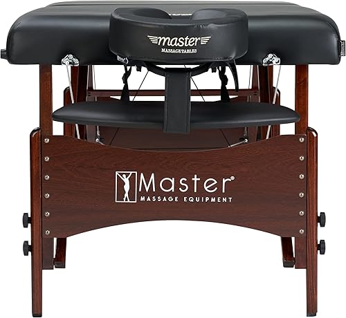 Miniatura 4 de Master Massage Newport - Paquete de mesa de masaje portátil con cojín más denso de 2.5 pulgadas, madera dura teñida de nogal, cables de soporte de