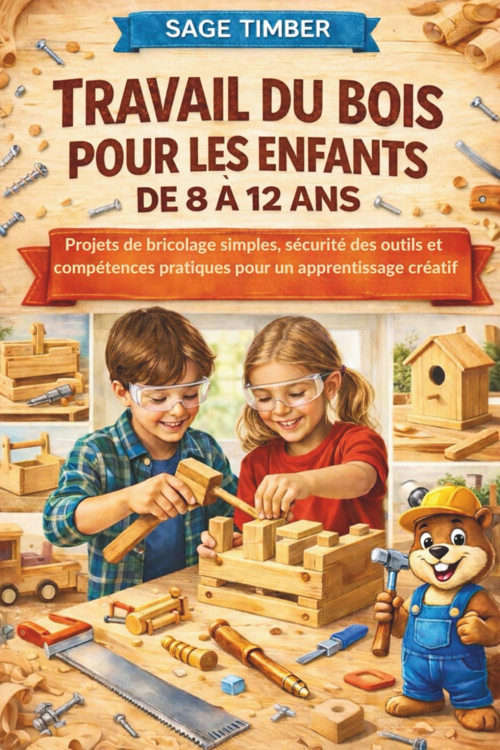 TRAVAIL DU BOIS POUR LES ENFANTS DE 8 À 12 ANS: Projets de bricolage simples, sécurité des outils et compétences pratiques pour un apprentissage créatif
