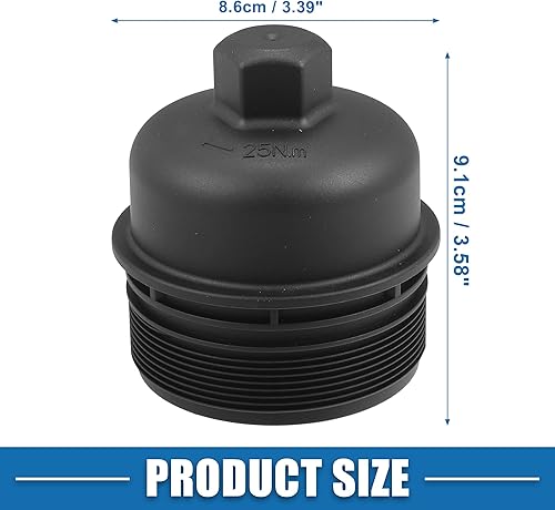 Miniatura 4 de Tapa de la carcasa del filtro de aceite del motor 26351-3C250 para Kia Sedona Borrego 3.8L 2009-2010 Plástico Negro