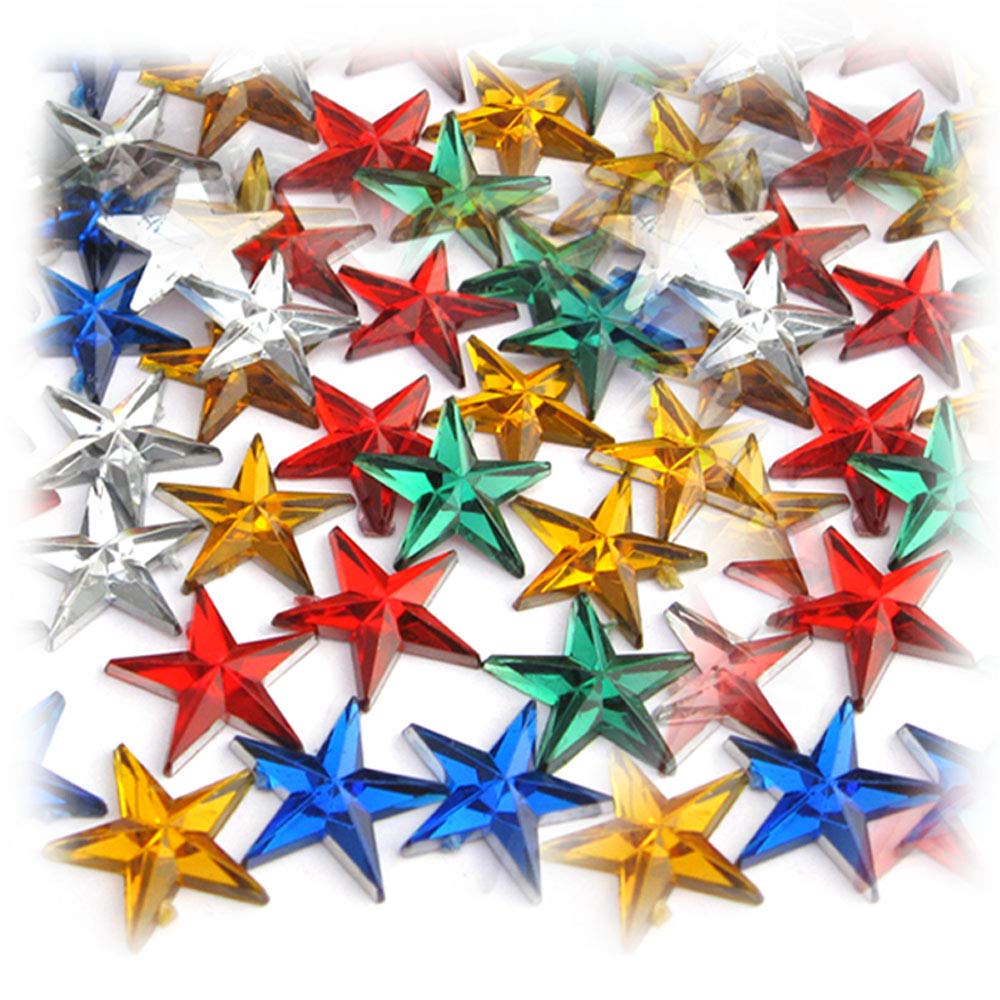 1,000pc Rhinestones Star 12mm- Multi Assortment