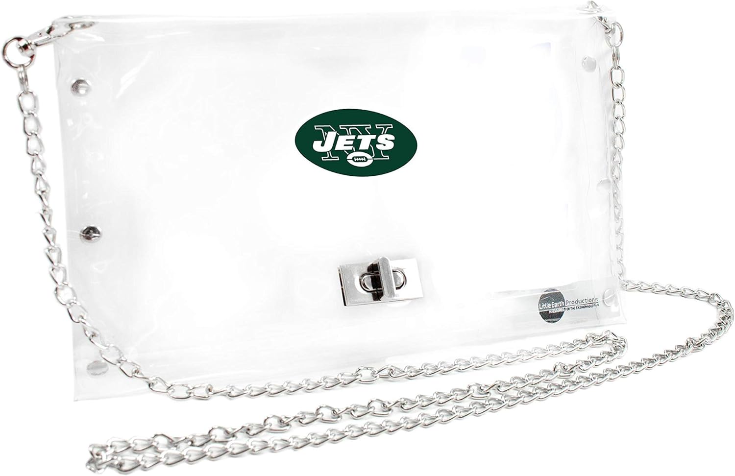 Littlearth NFL womens Nfl Clear Envelope Purse With Black Fashion Strap