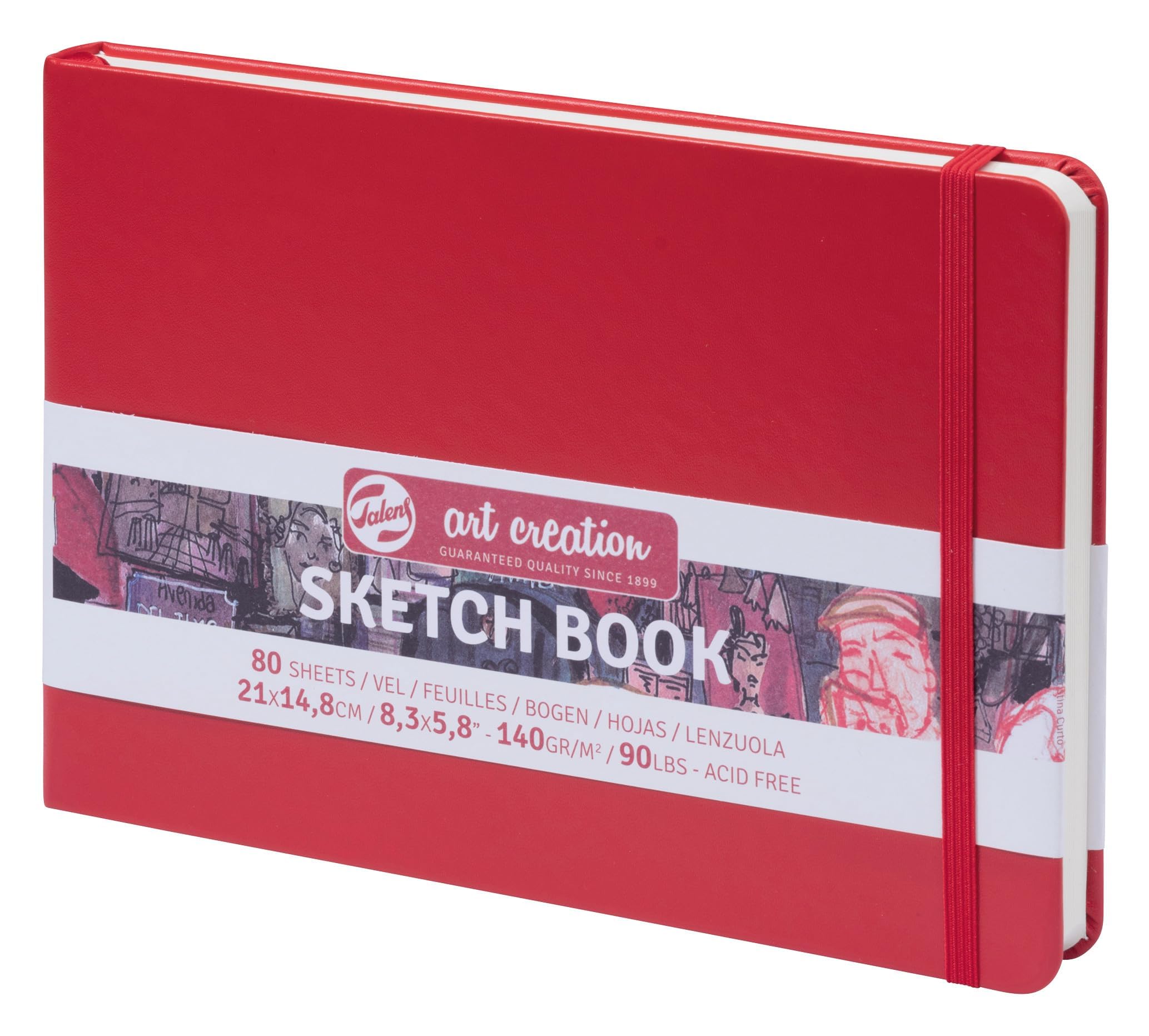 Talens Art Creation Sketchbook Red | 14.8 x 21 cm, 140 g, 80 Sheets