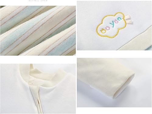 Miniatura 8 de Saco de dormir orgánico para bebé, manta de manga desmontable, azul, doble capa para 68-77