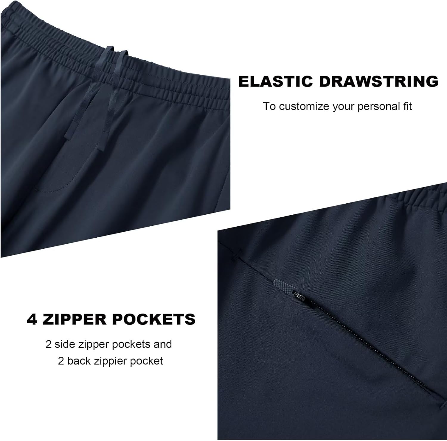 M MAELREG Mens Joggers with Zipper Pockets Athletic Sweatpants Traning Track Pants Mens Golf Joggers Running Workout - Image 3