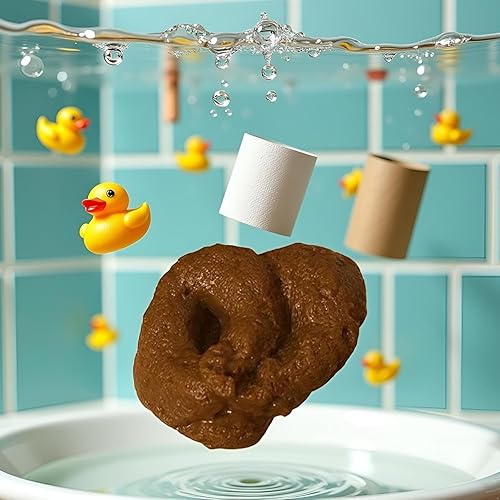 Miniatura 6 de Juguete de caca falsa marrón, realista, novedoso juguete flotante para caca falsa, para broma del día de los inocentes, regalo perfecto para bromas,