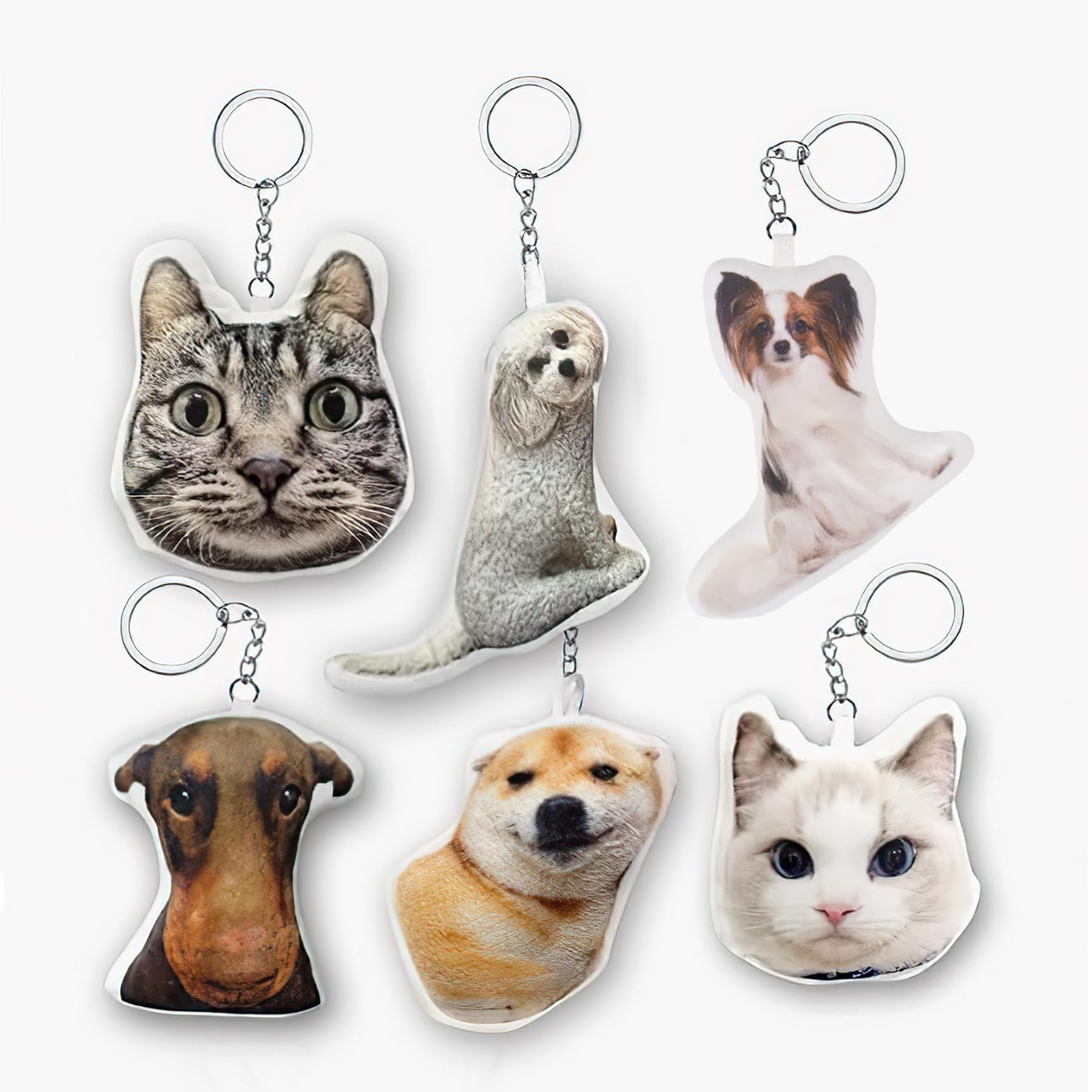 Custom Picture Plush Keychain,Personalized Photo Squeezing Sound Doll Pendant,Pet,Lover,Cute Keychain,Meaningful Gifts